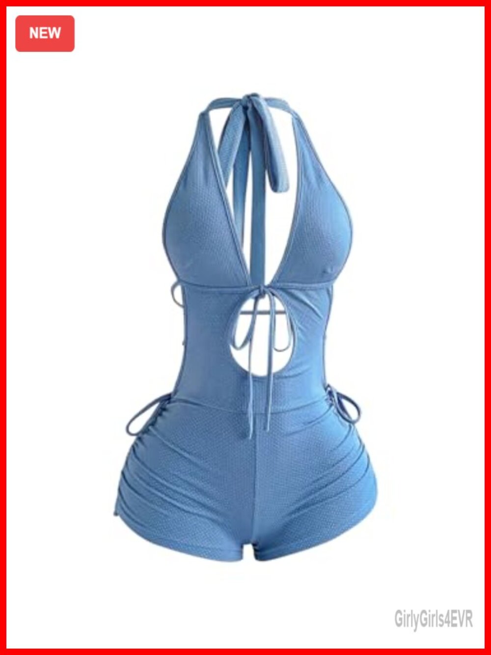 Women Deep V Neck Halter Romper Backless Y2K Going Out Outfit